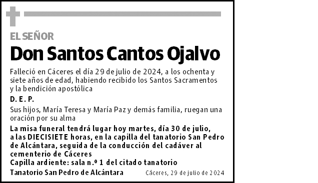 Santos Cantos Ojalvo