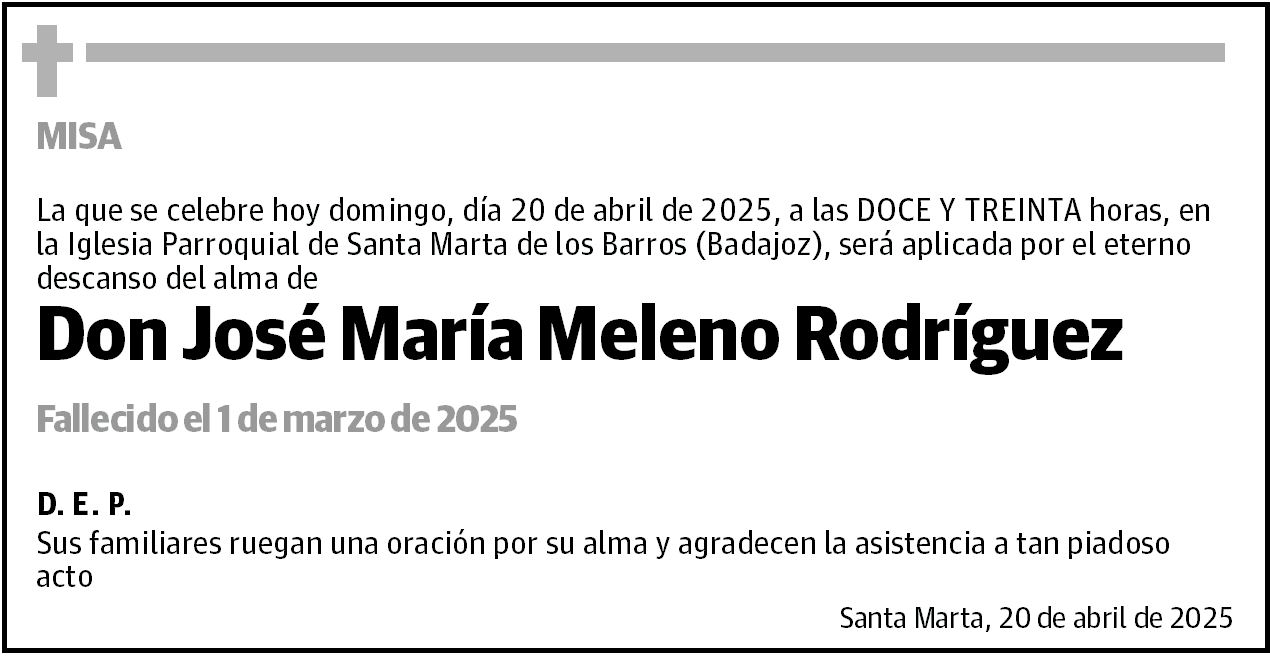 Don José María Meleno Rodríguez