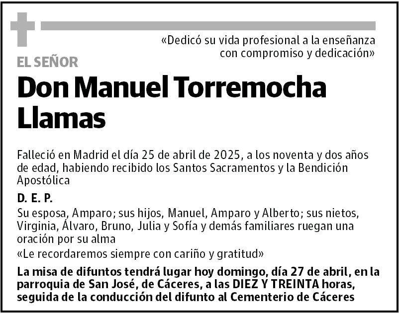 DON Manuel Torremocha Llamas