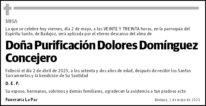 Purificación Dolores Domínguez Concejero