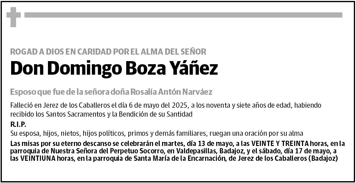 DON DOMINGO BOZA YAÑEZ
