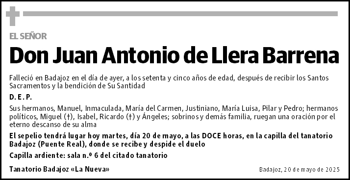 Juan Antonio de Llera Barrena