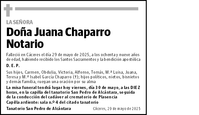 Juana Chaparro Notario