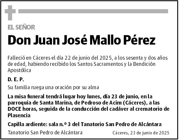 DON JUAN JOSÉ MALLO PÉREZ