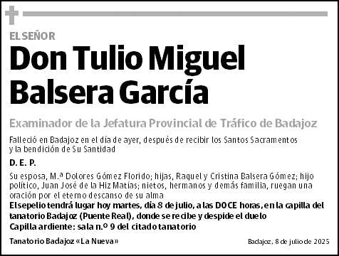 Tulio Miguel Balsera García