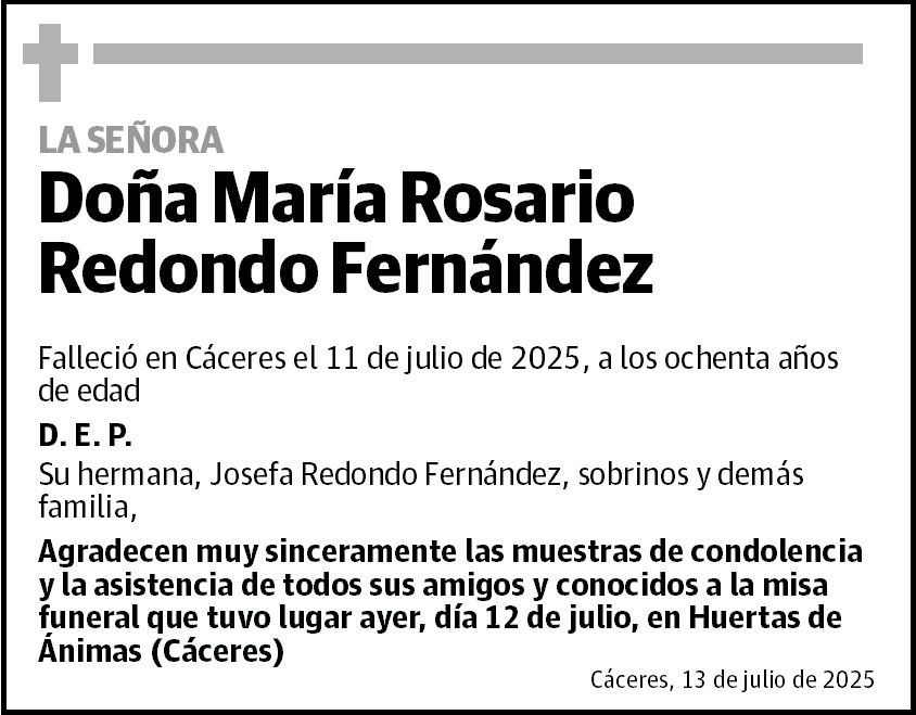 Doña María Rosario Redondo Fernández