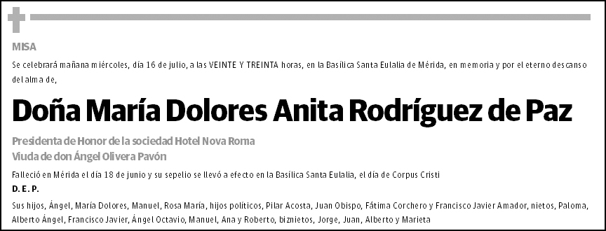 María Dolores Anita Rodríguez de Paz