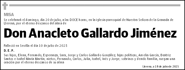 Anacleto Gallardo Jiménez