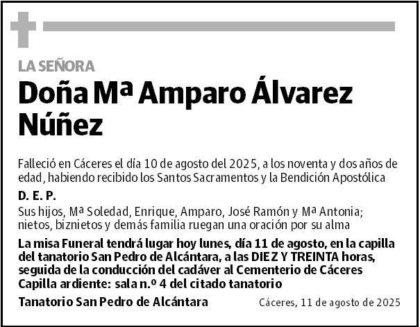 Doña Mª Amparo Álvarez Núñez