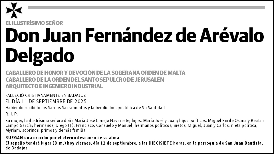 Don Juan Fernández de Arévalo Delgado