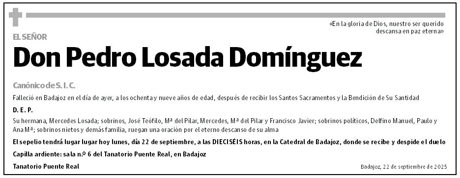 DON PEDRO LOSADA DOMÍNGUEZ