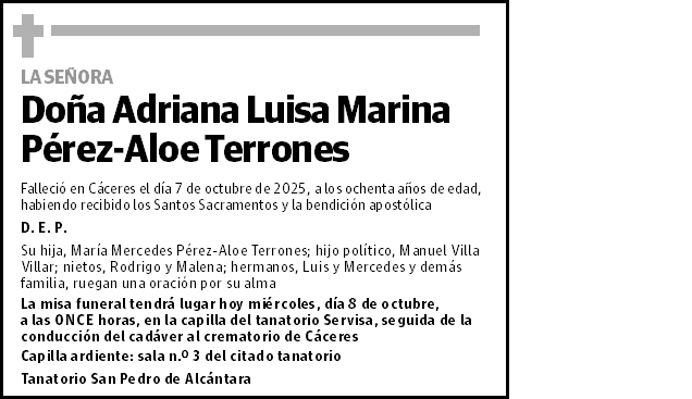 Adriana Luisa Marina Pérez-Aloe Terrones