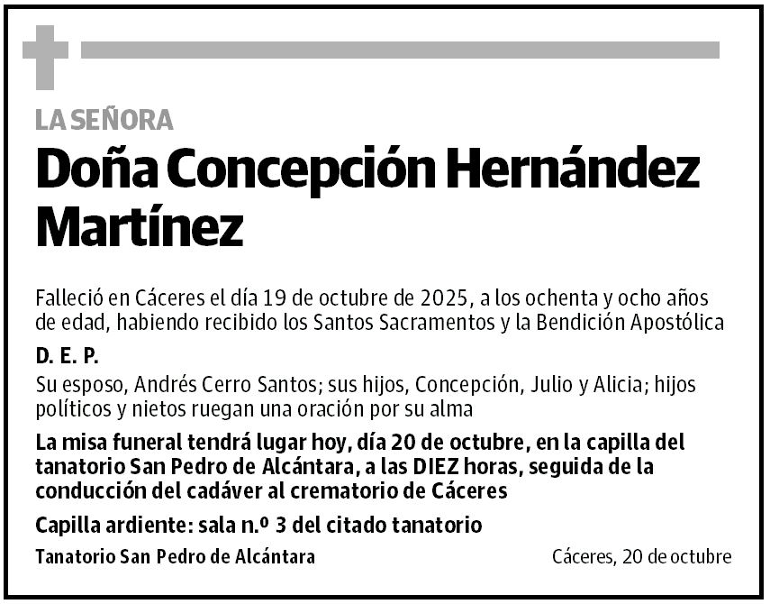 DOÑA CONCEPCIÓN HERNÁNDEZ MARTÍNEZ