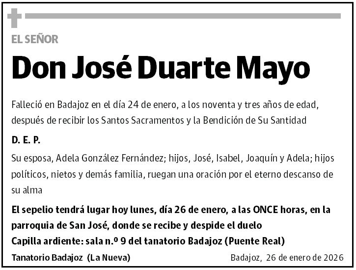 Don José Duarte Mayo