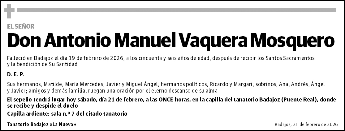 Antonio Manuel Vaquera Mosquero