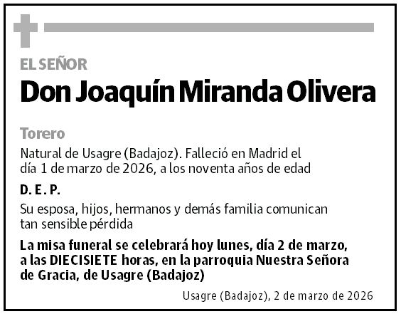 Don Joaquín Miranda Olivera