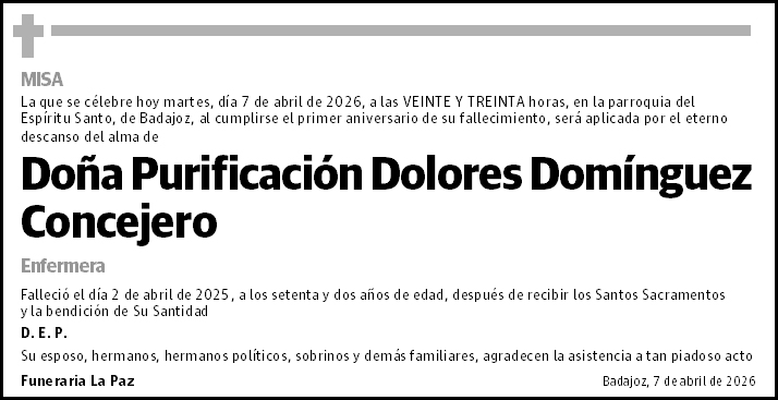 Purificación Dolores Domínguez Concejero