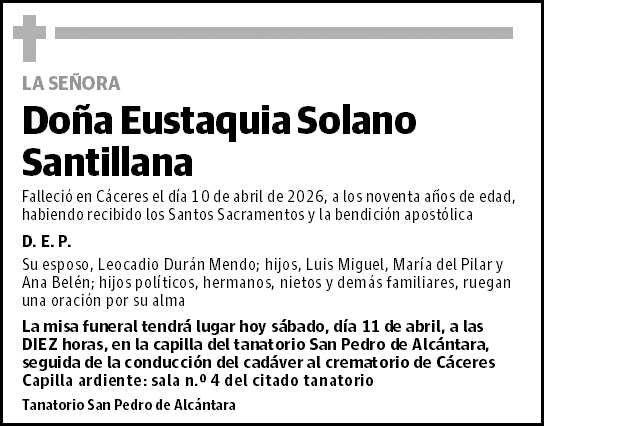 Eustaquia Solano Santillana