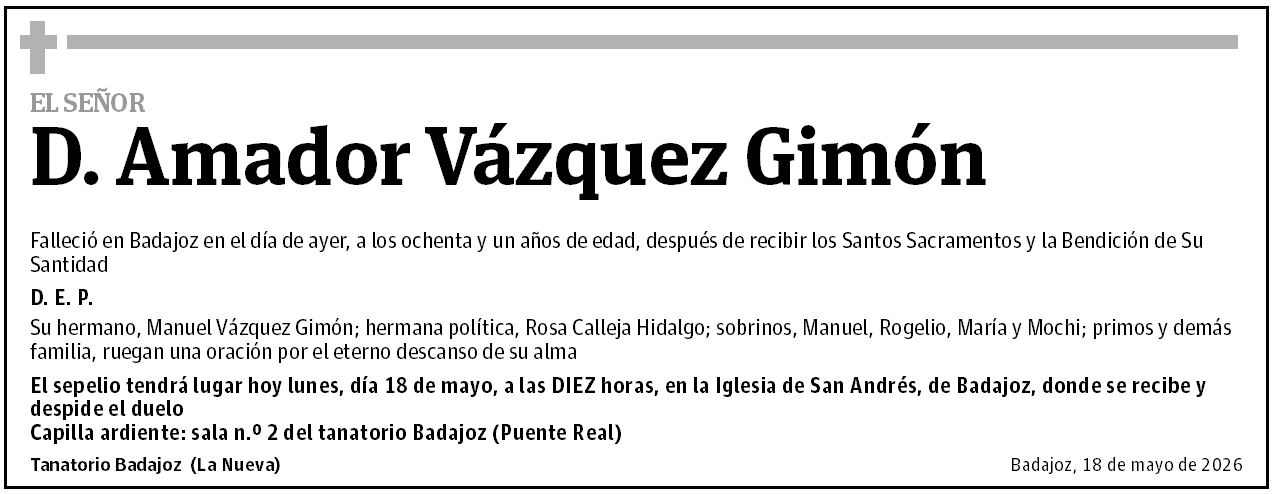 D. Amador Vázquez Gimón