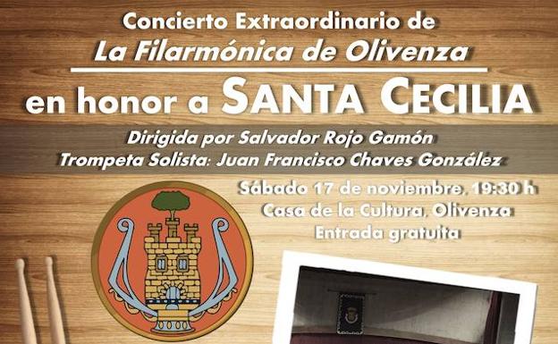 La Filarmónica de Olivenza celebrará este sábado su concierto de Santa Cecilia