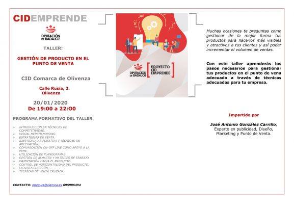 El CID de Olivenza acoge este lunes una sesión formativa sobre gestión del producto en el punto de venta