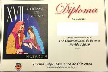 Entregados los diplomas del XVII Certamen Municipal de Belenes de Olivenza