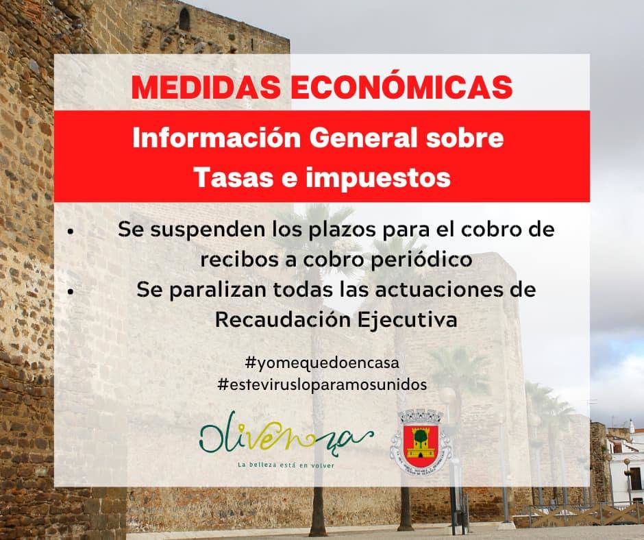 Olivenza aprueba la suspensión del pago de diferentes tasas e impuestos por el coronavirus