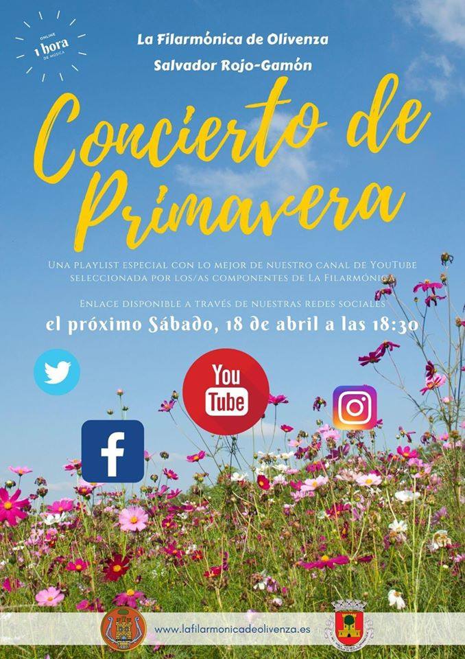La Filarmónica de Olivenza dará este sábado un «Concierto de Primavera» online