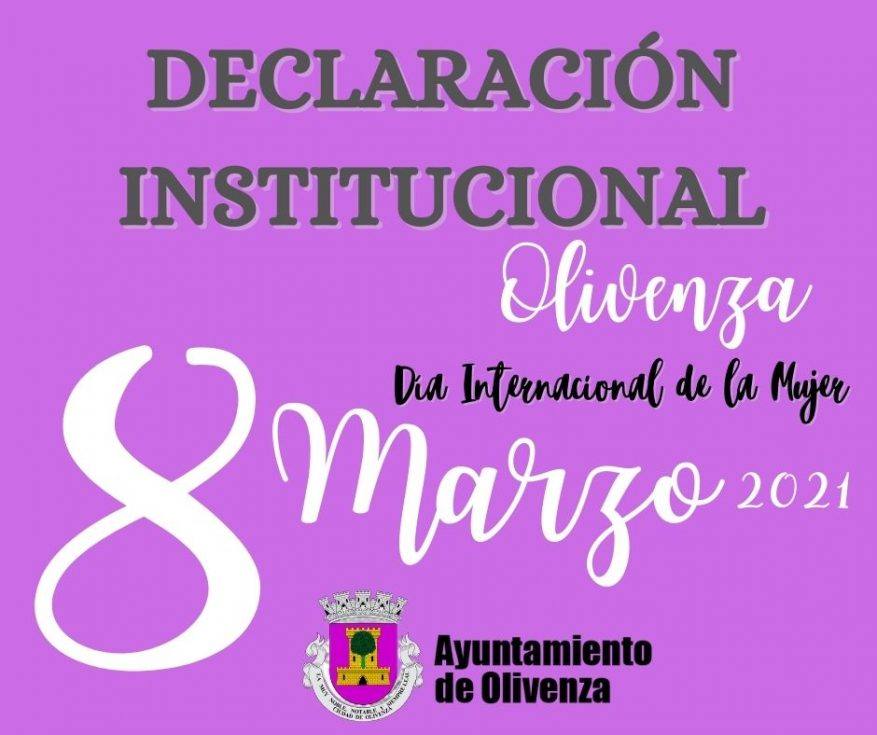 Declaración institucional del Ayuntamiento de Olivenza por el Día Internacional de la Mujer