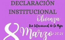 Declaración institucional del Ayuntamiento de Olivenza por el Día Internacional de la Mujer