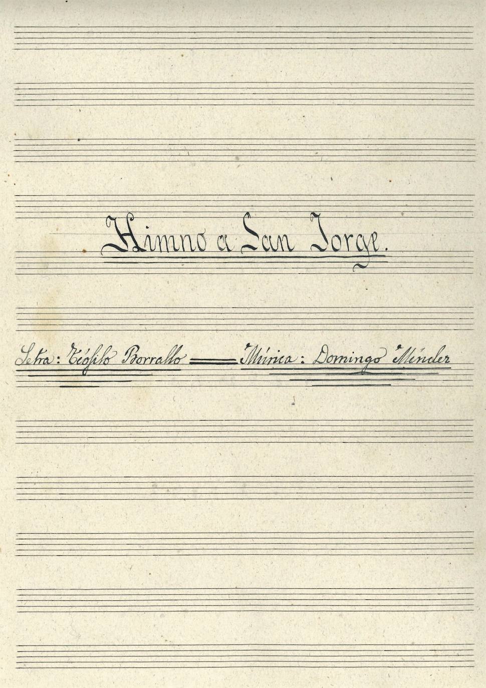 El guión musical del Himno de San Jorge (1943), pieza del mes de abril 2021 en el Museo de Olivenza