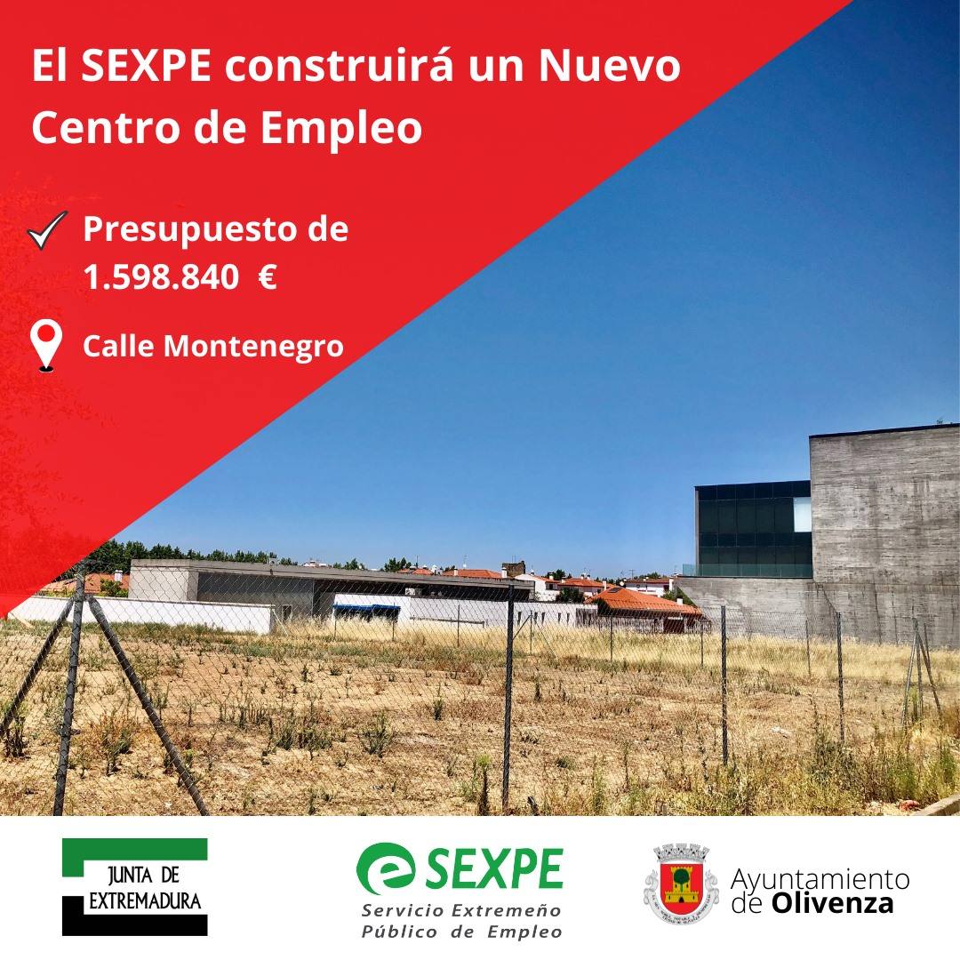 El Sexpe construirá un centro de empleo en Olivenza con un presupuesto de 1,5 millones