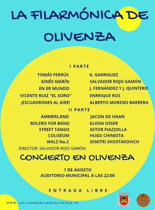 La Filarmónica reaparece este domingo en Olivenza con su concierto de verano