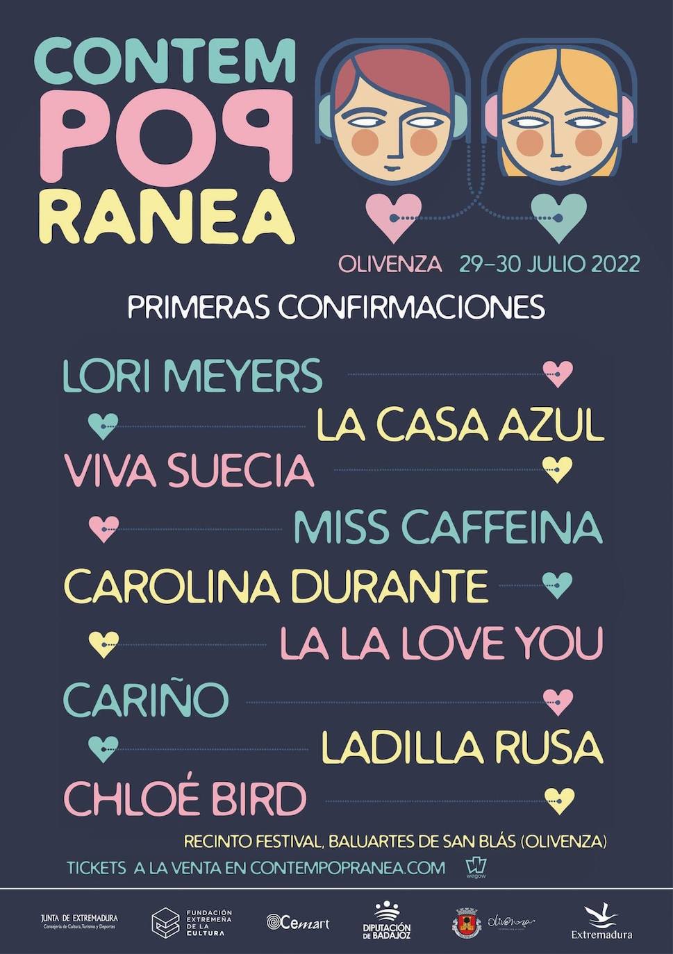Lori Meyers, La Casa Azul y Viva Suecia, primeras confirmaciones para el Contempopránea 2022 de Olivenza