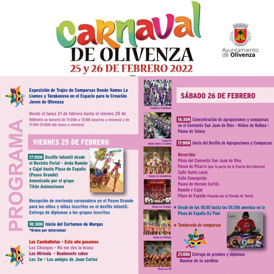 El Carnaval de Olivenza vuelve con fuerza tras un año de parón por la pandemia