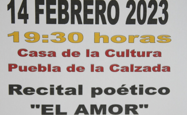 Este martes, recital poético por San Valentín