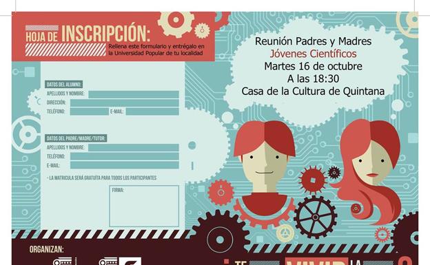 El proyecto 'Jóvenes científicos' convoca una reunión informativa en la Universidad Popular