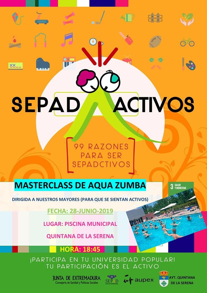 Esta tarde se imparte en la localidad una masterclass de aqua zumba para mayores