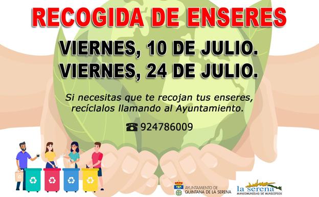 Nuevas fechas para la recogida de enseres en la localidad