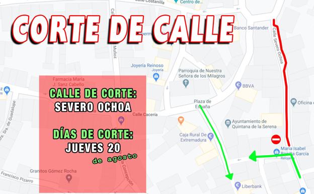 El Ayuntamiento informa de un corte en la calle Severo Ochoa