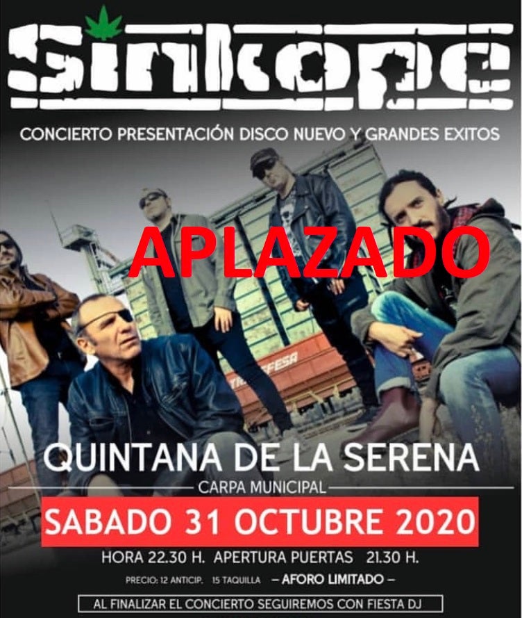Aplazado el concierto de Sínkope previsto para el 31 de octubre