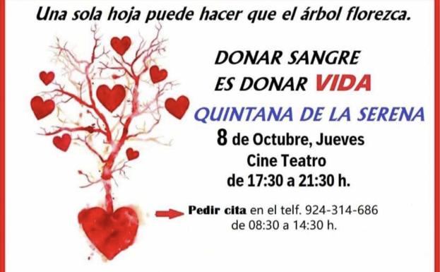 Quintana acoge mañana una unidad móvil para donar sangre en el cine teatro