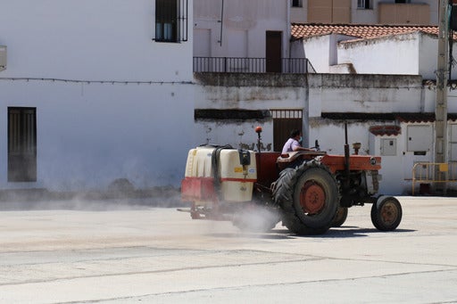 Se intensifican las labores de desinfección y limpieza de las calles de la localidad