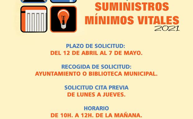 Desde hoy se pueden solicitar las ayudas para suministros mínimos vitales