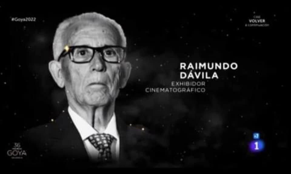 La Academia homenajea en la Gala de los Premios Goya a Raimundo Dávila por toda una vida dedicada al cine