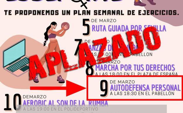 Aplazado el taller de autodefensa personal que se iba a celebrar esta tarde