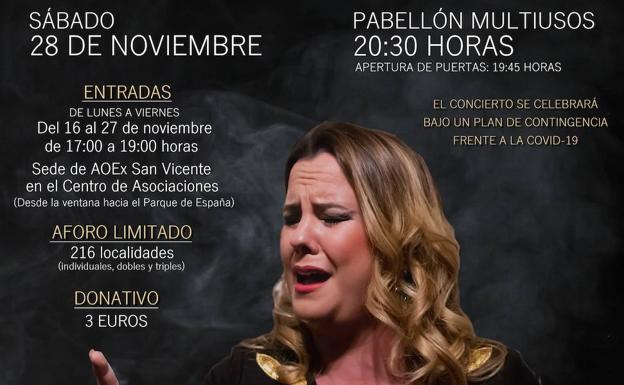 Esther Merino en concierto, a beneficio de AOEx San Vicente de Alcántara