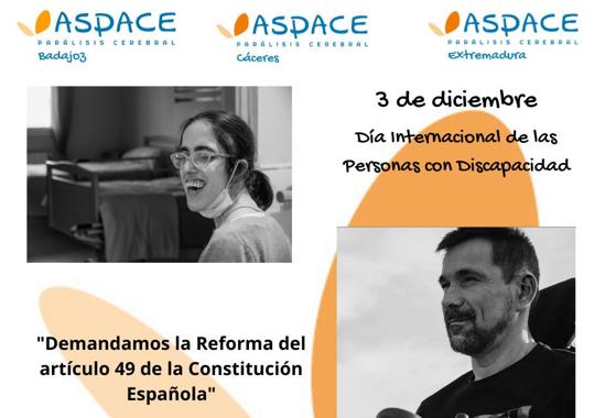 Las entidades de Aspace Extremadura reclaman un consenso para introducir el término «personas con discapacidad» en la Constitución Española