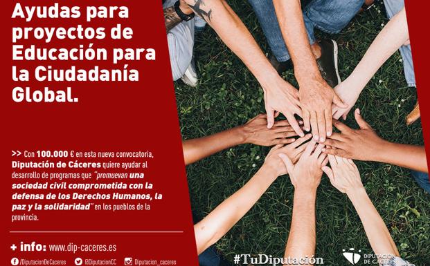 La Diputación de Cáceres destina 100.000 euros en ayudas para realizar proyectos en defensa de los derechos humanos