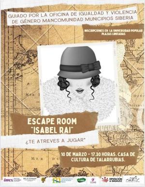 Abiertas la inscripciones para participar en la Escape Room 'Isabel Rai'